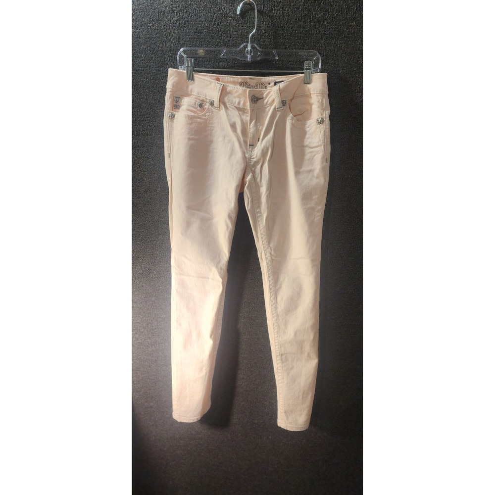 Miss Me Skinny Jeans Bubble Gum Pink Embellished Cross Pockets JP5711S3 Size 30